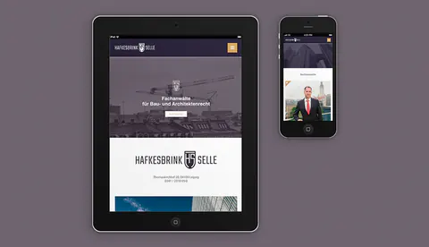 Website von Hafkesbrink Selle auf Tablet und Smartphone